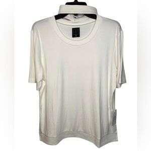 NWT Live & Vine White Womens Short-Sleeve Kelsey Shirt Size Medium